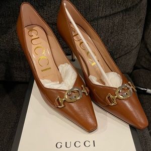 Gucci Malaga Kid Brown Papaya 37.5 NWT